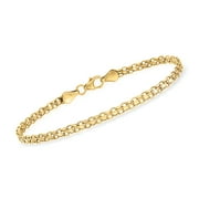 RS Pure by Ross-Simons Italian 14kt Yellow Gold Bismark-Link Bracelet, Women's, Adult
